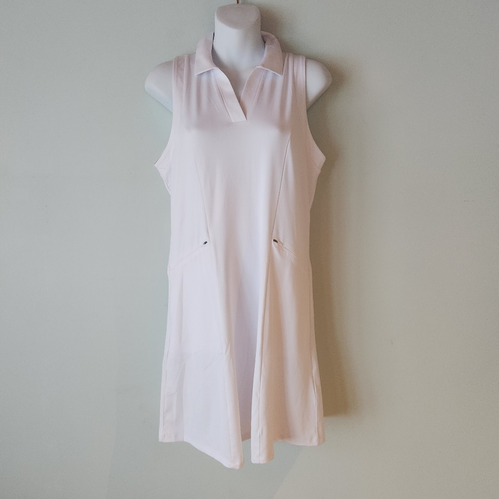 NWT Women's Medium CALLAWAY Sleeveless Golf Dress White Mesh UPF 40 Pockets